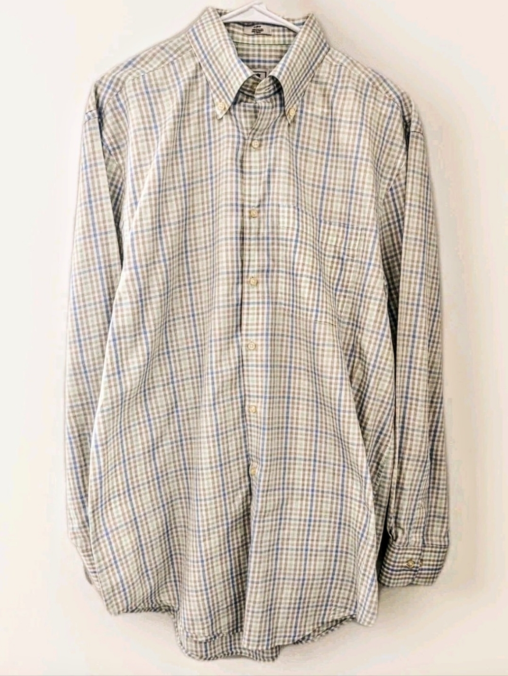 Peter Millar Dress Shirt Blue Plaid Large